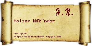 Holzer Nándor névjegykártya